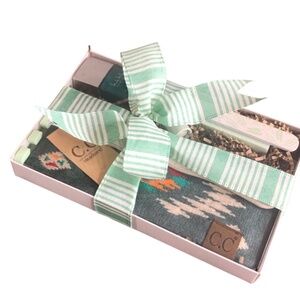 C. C Forest Green Headband & 4 Piece Pedicure Set with Nicole MIller Nail Polish